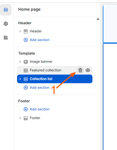 Removing a section from the Shopify theme editor sidebar