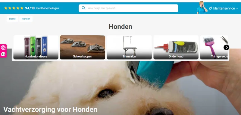 Shopware 6 product listing page for Macrovet.nl following Magento 1 migration with improved speed, filtering and scalable architecture